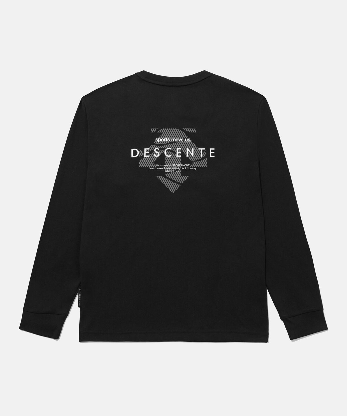 데상트(DESCENTE) 스피릿 백그래픽 긴팔 티셔츠 블랙 SR123UTL13