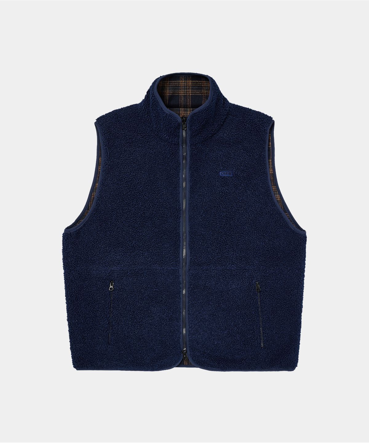 크루멤버스온리(CREW MEMBERS ONLY) REVERSIBLE FLEECE VEST NAVY