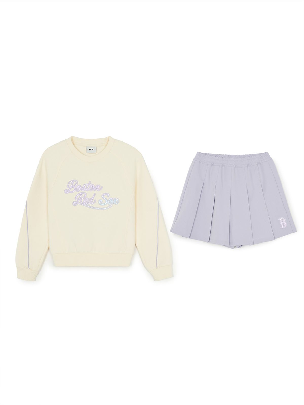 엠엘비 키즈(MLB KIDS) 스포티브 애슬레저 맨투맨세트 BOS (L.Beige)