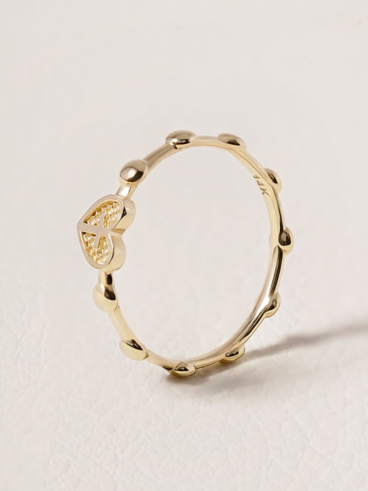 미니멀피어싱(MINIMALPIERCING) 14K 18K 프레이 하트 반지