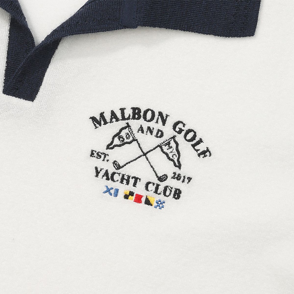 말본 골프(MALBON GOLF) 배색 오픈 카라 티셔츠 OFF WHITE (WOMAN)