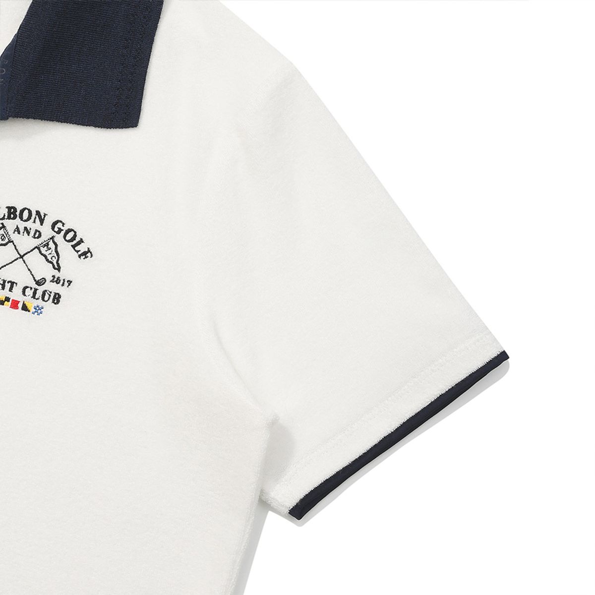 말본 골프(MALBON GOLF) 배색 오픈 카라 티셔츠 OFF WHITE (WOMAN)