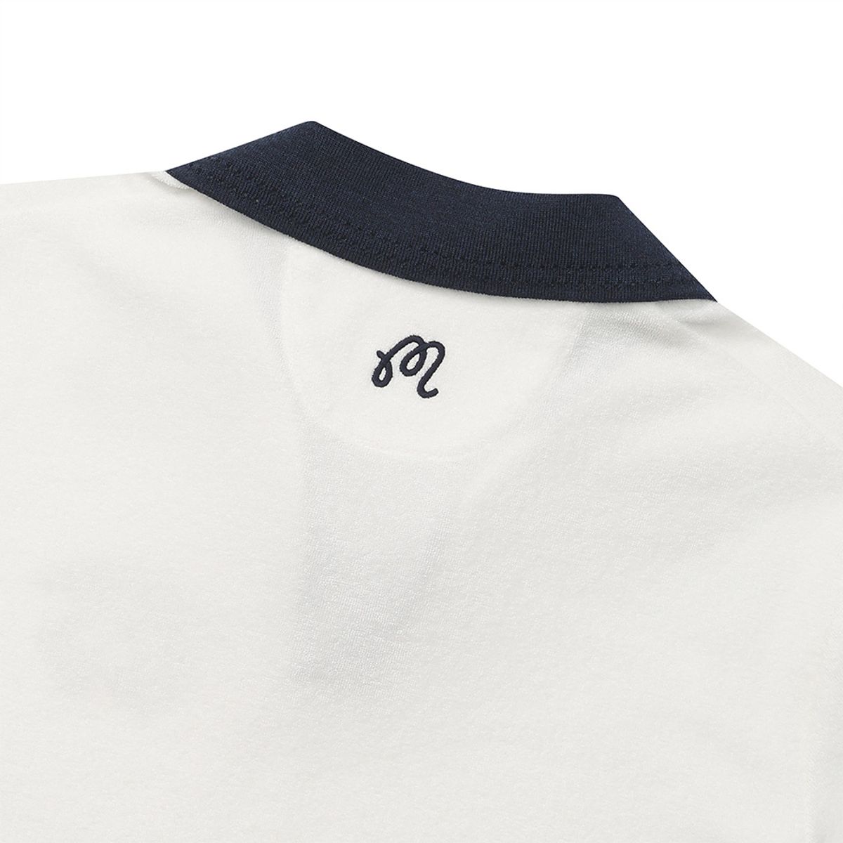 말본 골프(MALBON GOLF) 배색 오픈 카라 티셔츠 OFF WHITE (WOMAN)