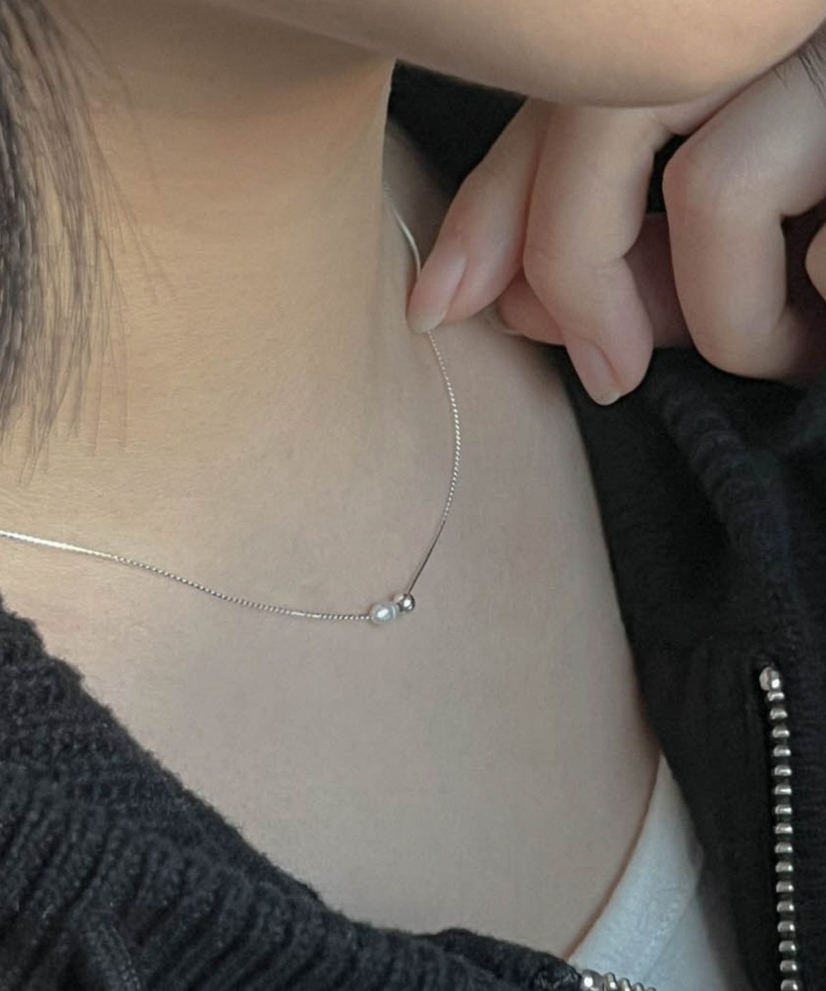 바라두(BARADU) 925 Baroque pearl point necklace