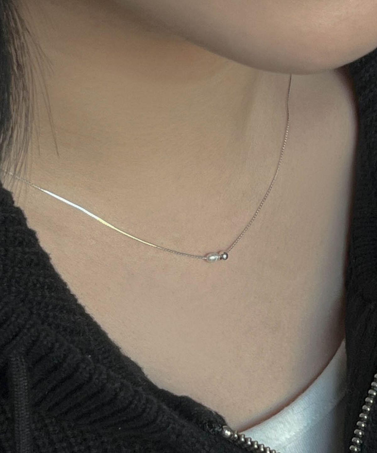 바라두(BARADU) 925 Baroque pearl point necklace