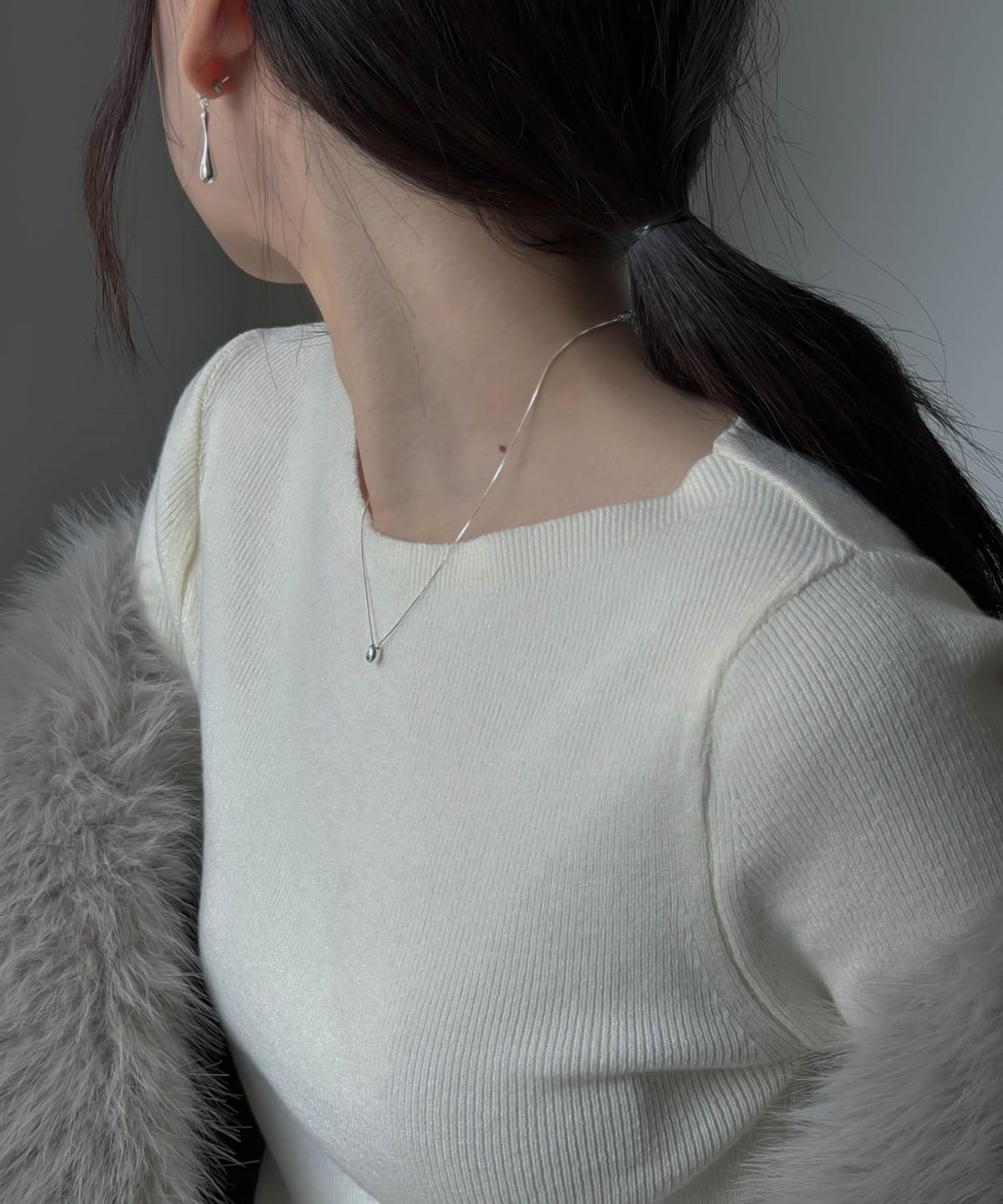 바라두(BARADU) 925 Oval pond necklace