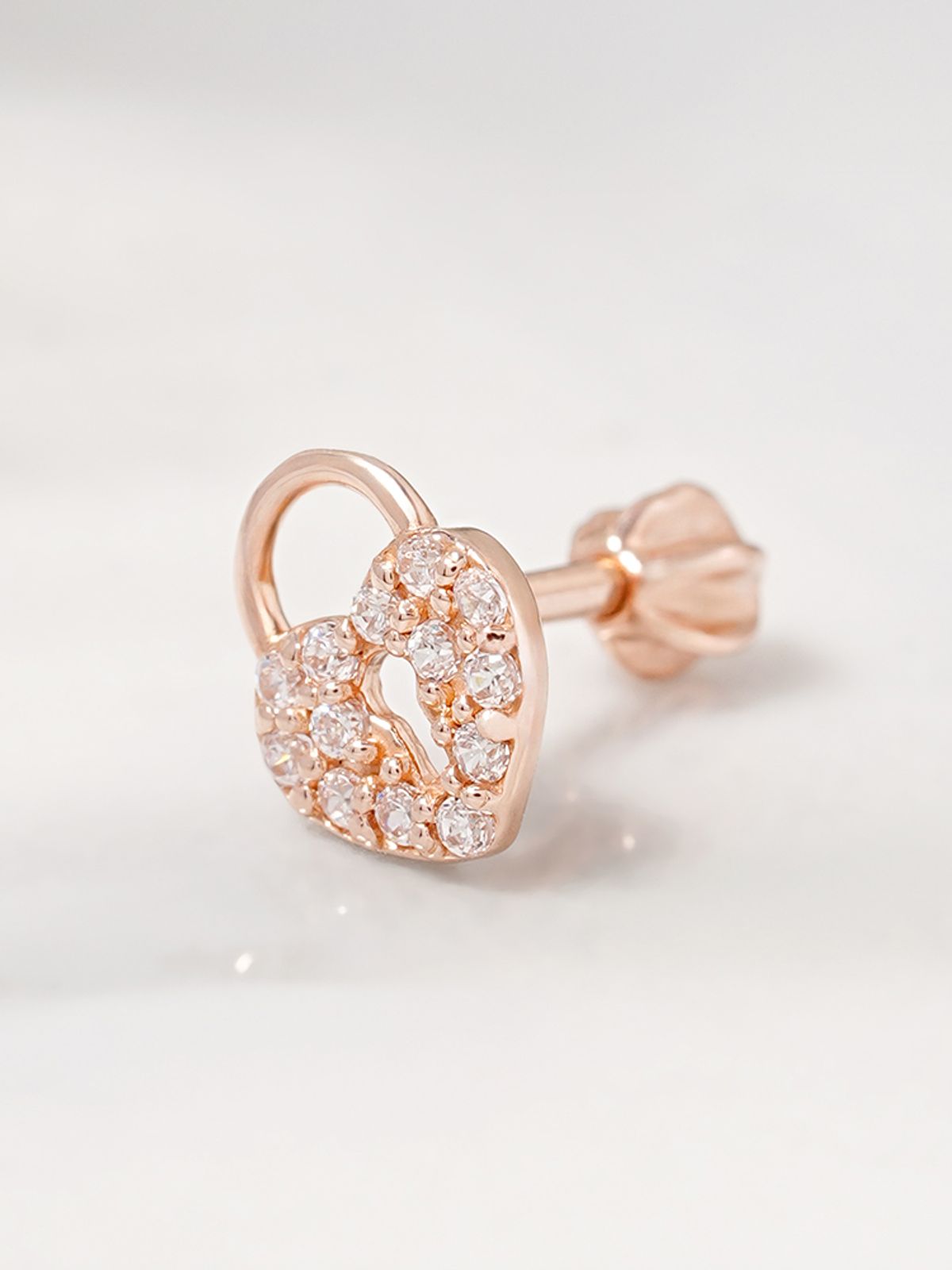 미니멀피어싱(MINIMALPIERCING) 14K 18K 하트 러브락 피어싱