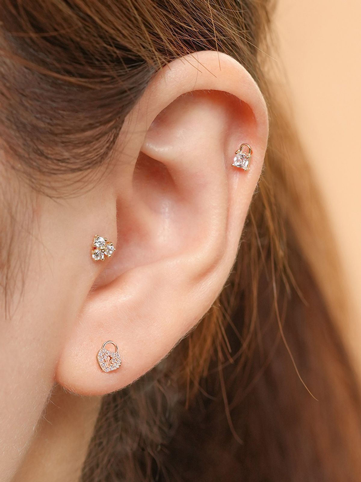 미니멀피어싱(MINIMALPIERCING) 14K 18K 하트 러브락 피어싱
