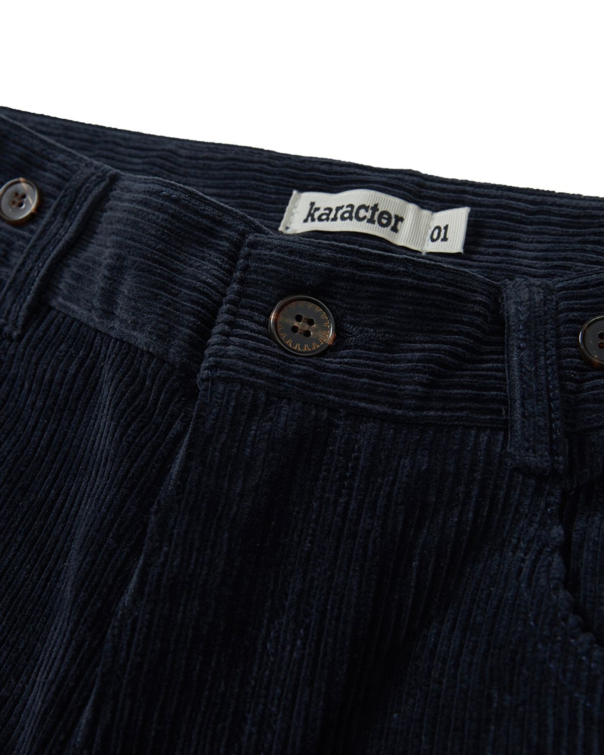 카락터(KARACTOR) Wonky corduroy pants / Dark navy