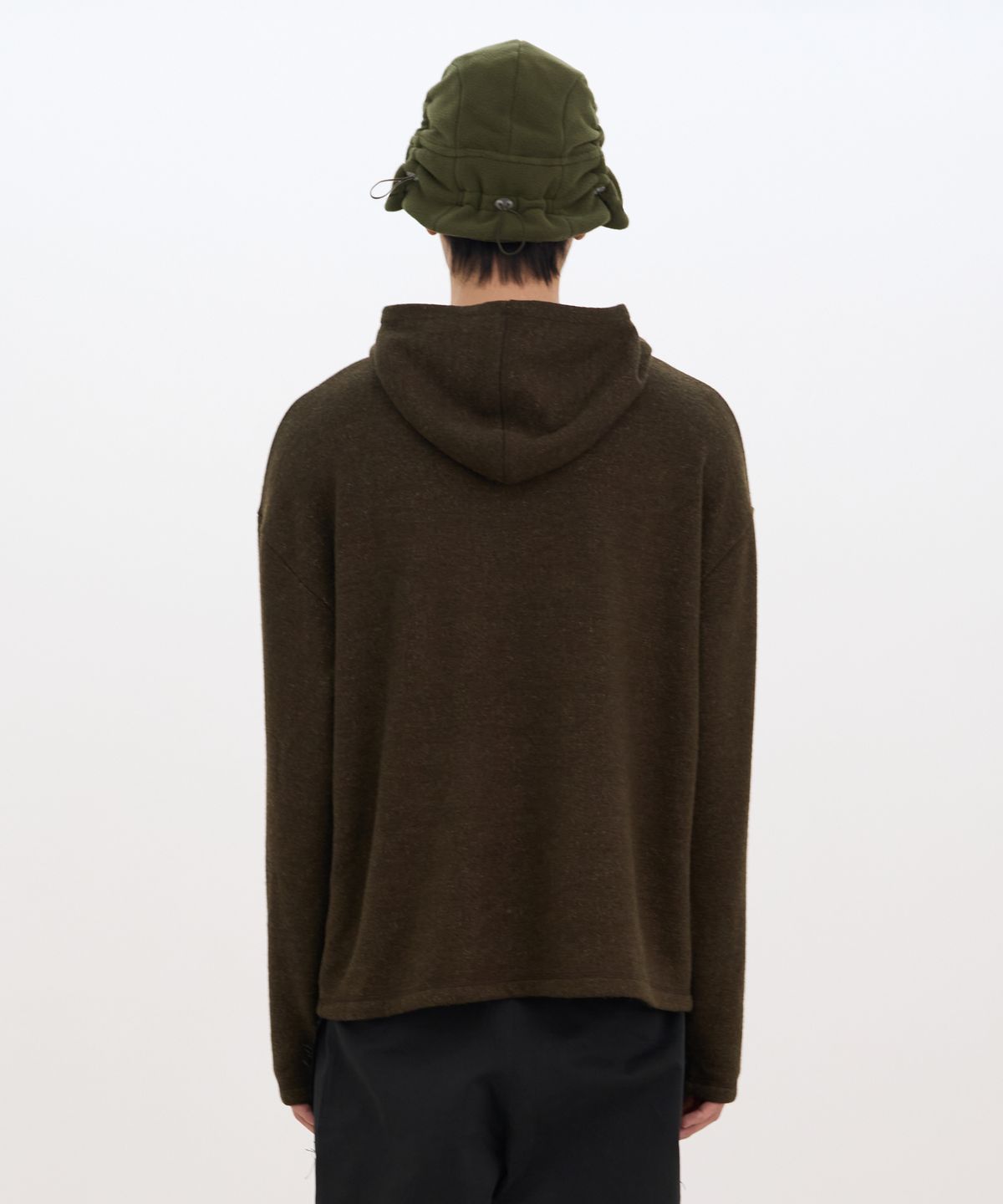 카사카사(KASAKASA) Wool Boucle Hoodie Brown