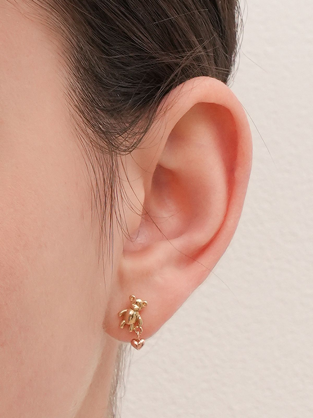 미니멀피어싱(MINIMALPIERCING) 14K 18K 러브하트 베어 피어싱