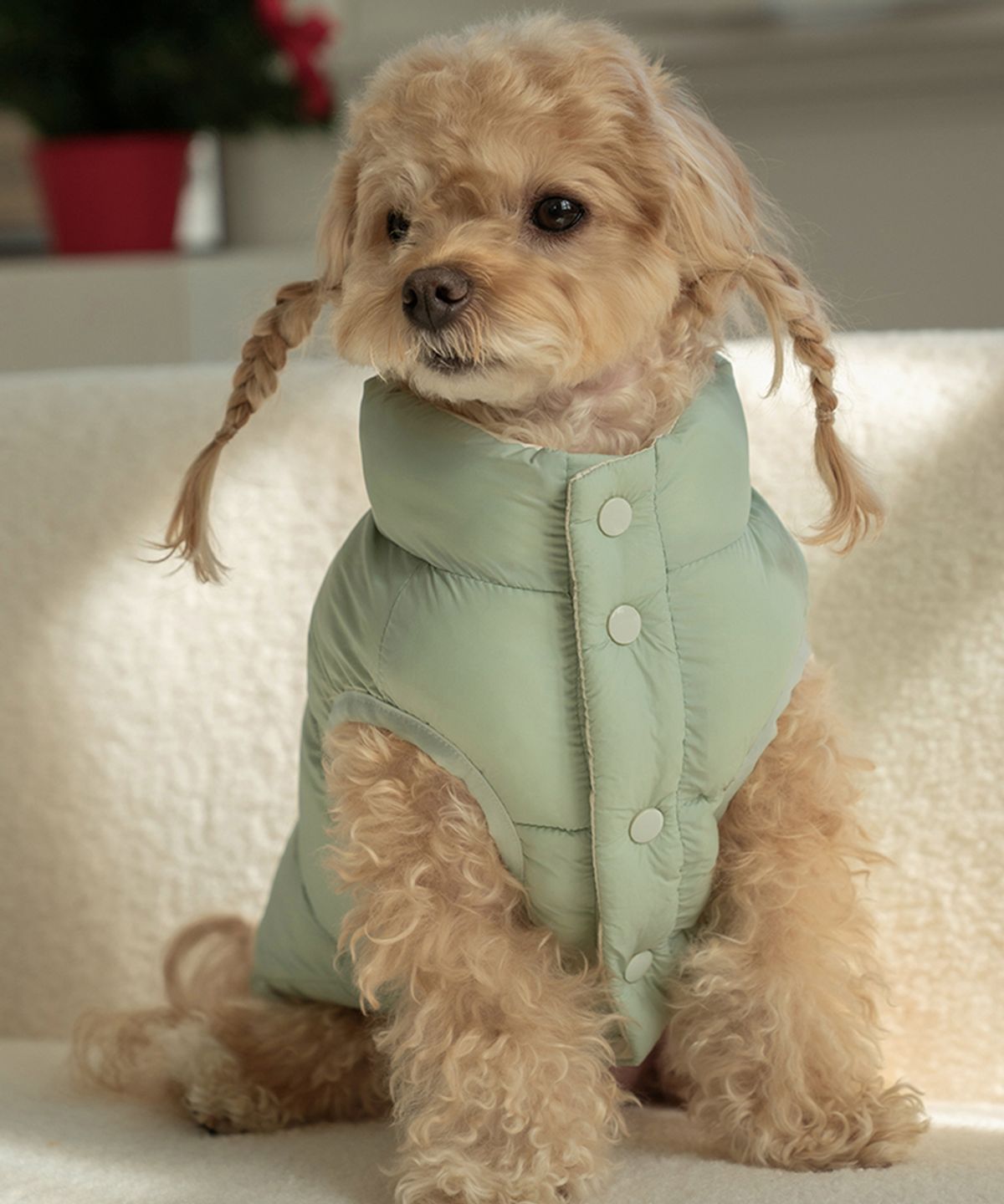베일리(BAILEY) 강아지 패딩 하네스옷 스노우팝 미스틱민트