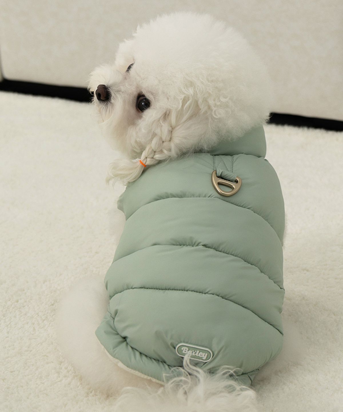 베일리(BAILEY) 강아지 패딩 하네스옷 스노우팝 미스틱민트