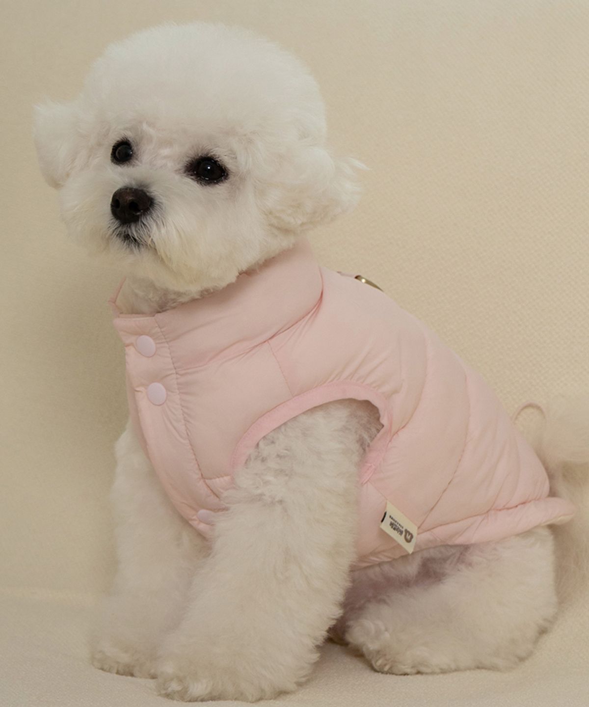 베일리(BAILEY) 강아지 패딩 하네스옷 스노우팝 슈거핑크
