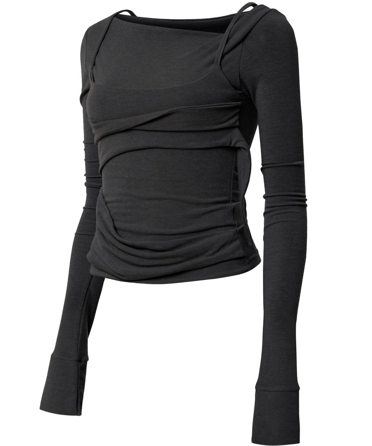 플레어업(FLAREUP) Layered Bustier Long Sleeve (FL-105_Black)
