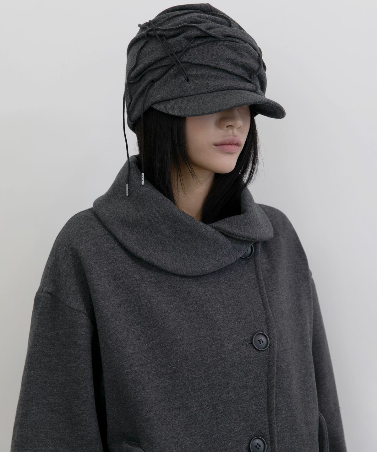 플레어업(FLAREUP) Asymmetrical Layered Jacket (FL-102_Charcoal)