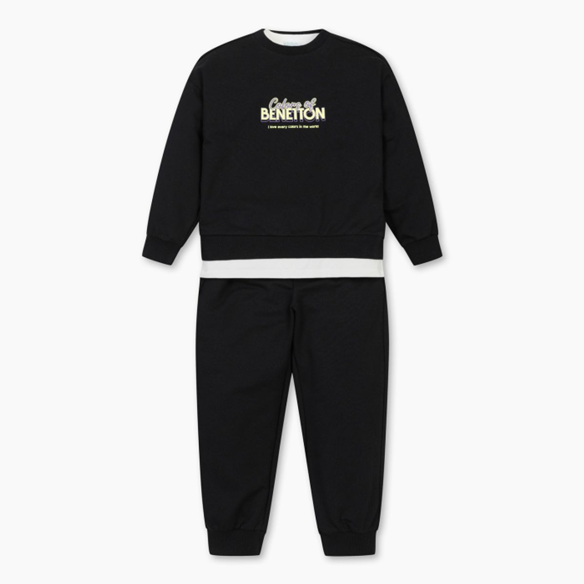 베네통키즈(BENETTONKIDS) 그래픽 셋업_QASE02611BK