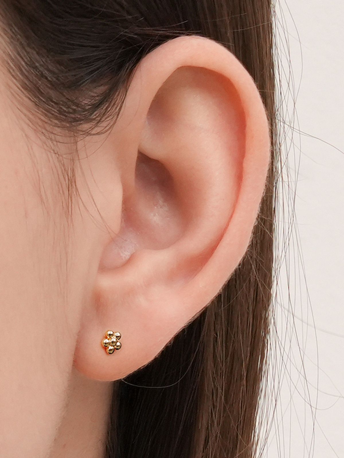 미니멀피어싱(MINIMALPIERCING) [0.8mm]14K 인터널 러블리 통통 꽃볼 라블렛 피어싱 귀걸이