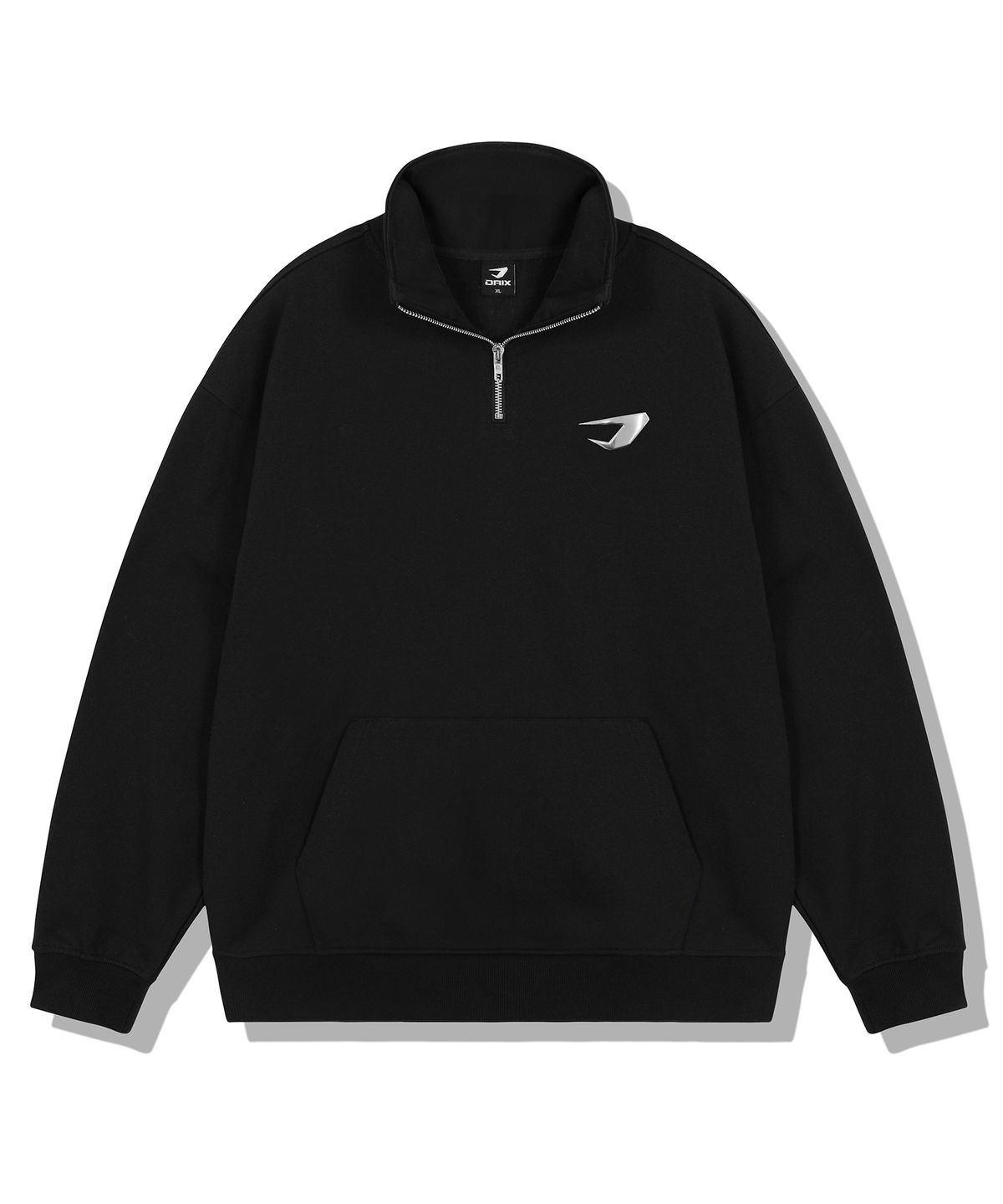 드릭스(DRIX) TPU 로고 오버핏 아노락 맨투맨_블랙