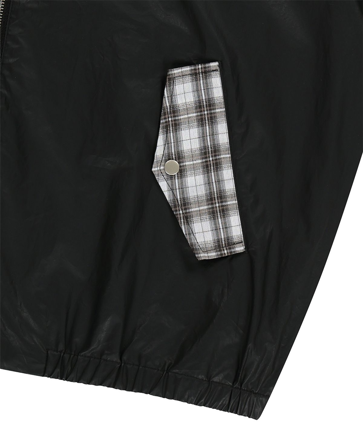 마하그리드(MAHAGRID) CHECK HARRINGTON JACKET BLACK(MG2GSMB962A)