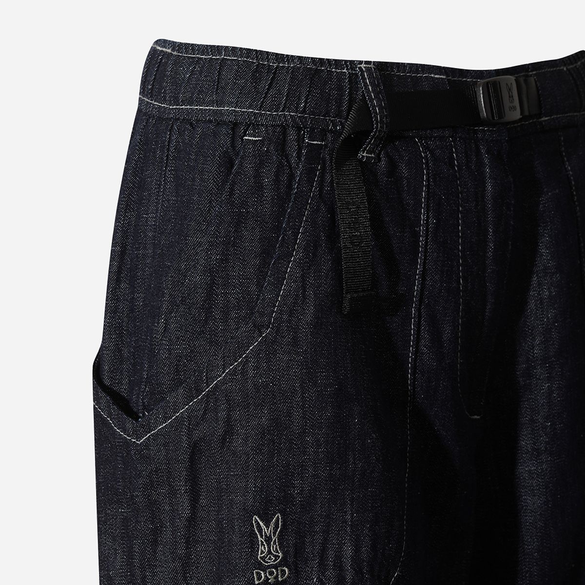 디오디(DOD) 여성) 린넨 데님 세미오버핏 래빗팬츠(DARK INDIGO)