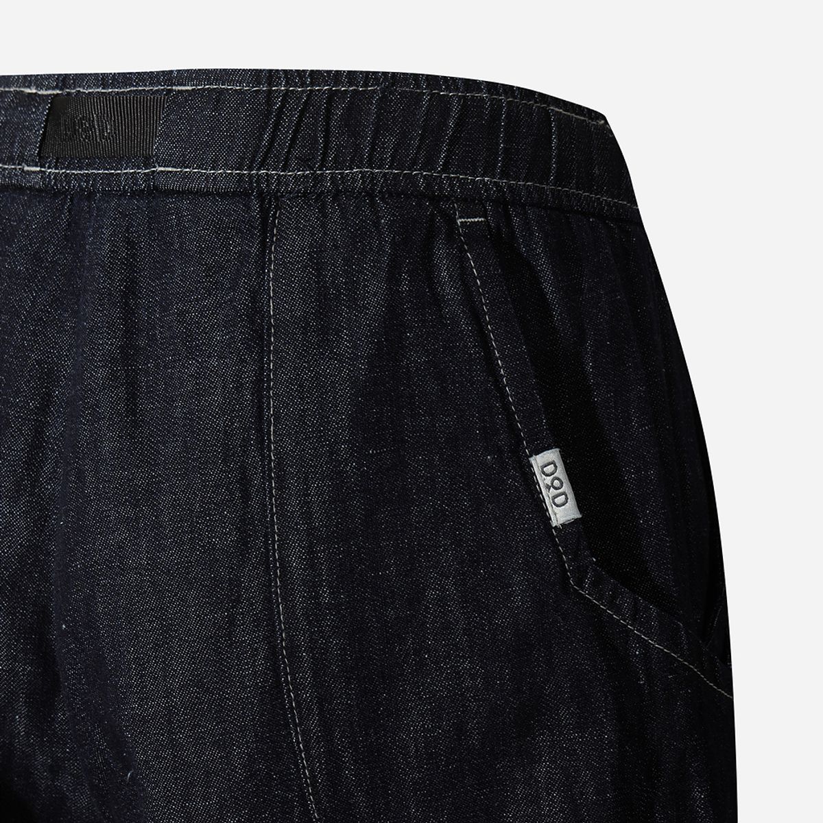 디오디(DOD) 여성) 린넨 데님 세미오버핏 래빗팬츠(DARK INDIGO)