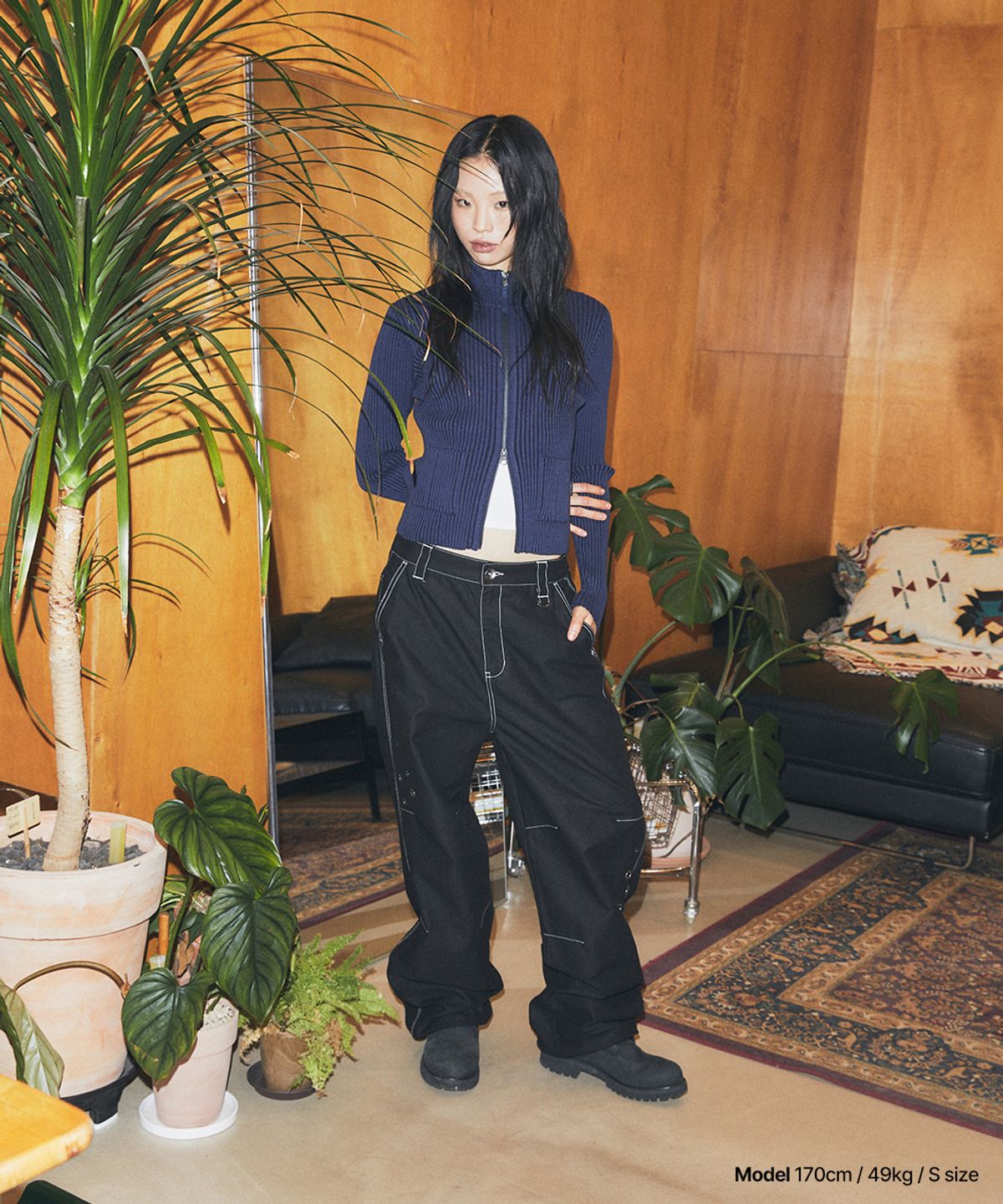 마하그리드(MAHAGRID) EYELET WIDE PANTS BLACK(MG2GSMPA12A)