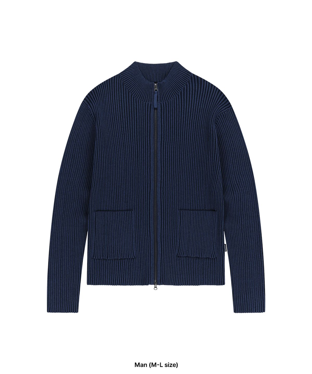 마하그리드(MAHAGRID) TWO TONE ZIP UP CARDIGAN BLUE(MG2GSMK686A)