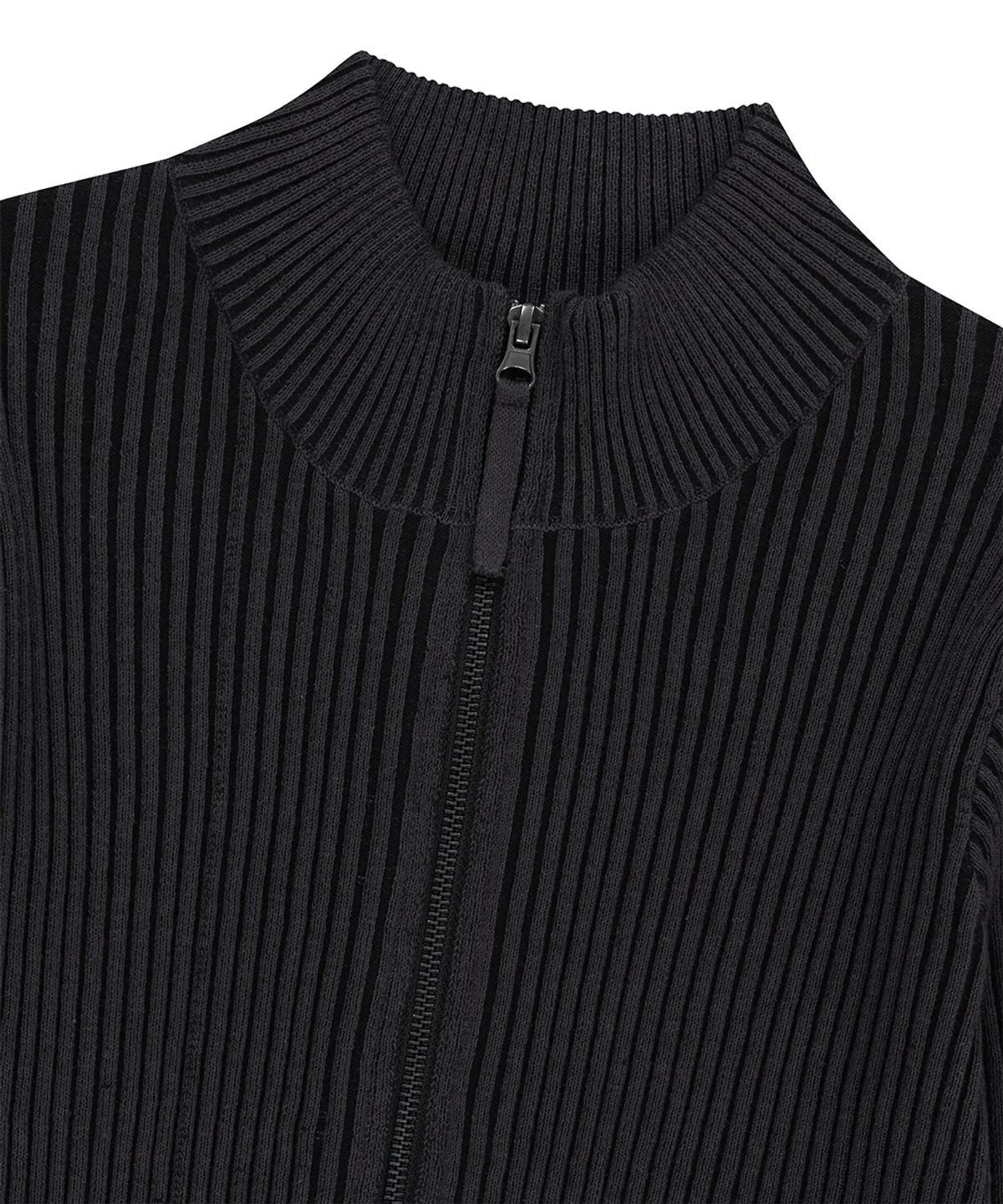 마하그리드(MAHAGRID) TWO TONE ZIP UP CARDIGAN BLACK(MG2GSMK686A)