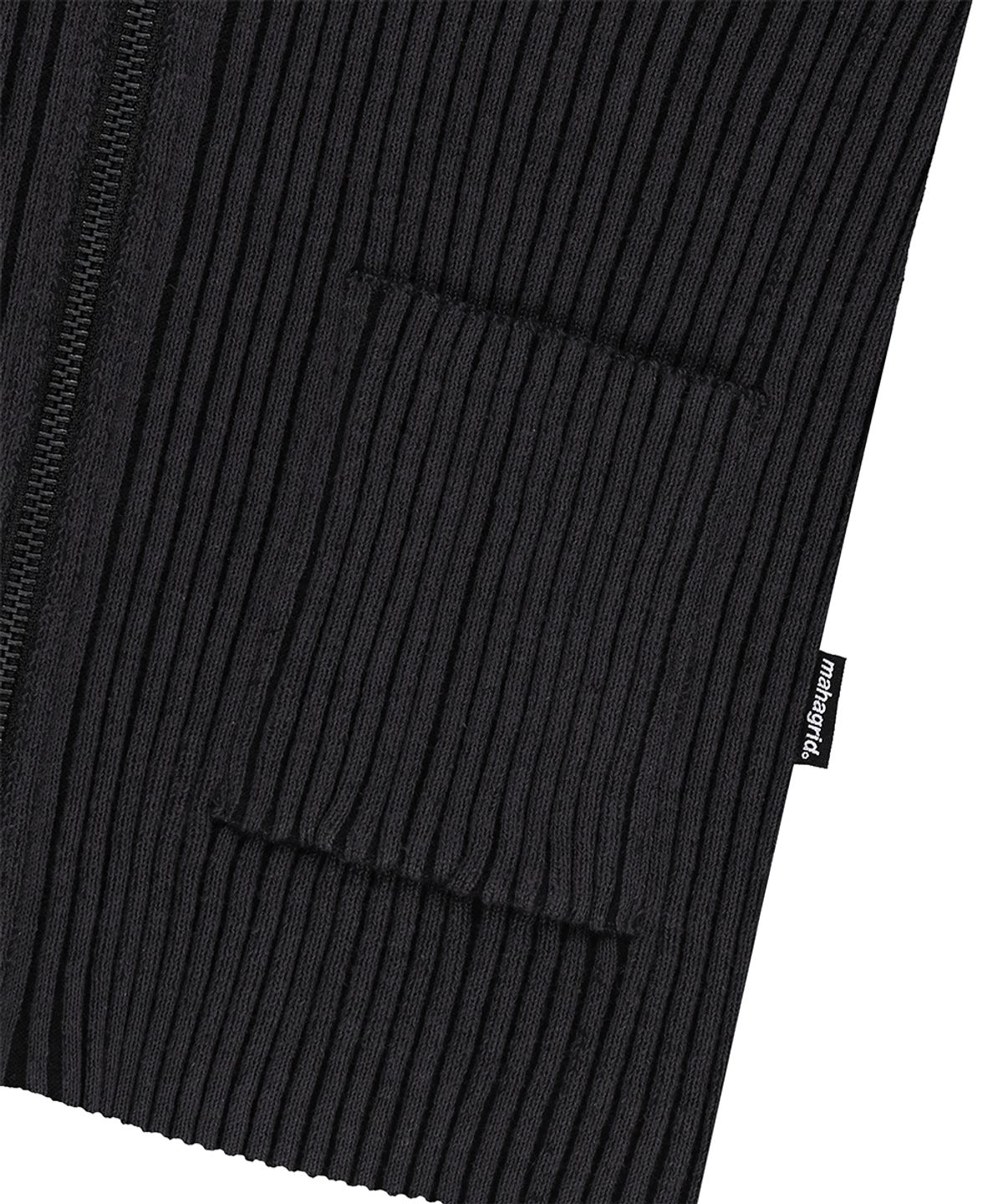 마하그리드(MAHAGRID) TWO TONE ZIP UP CARDIGAN BLACK(MG2GSMK686A)
