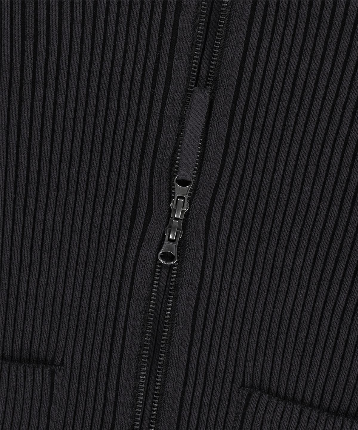마하그리드(MAHAGRID) TWO TONE ZIP UP CARDIGAN BLACK(MG2GSMK686A)