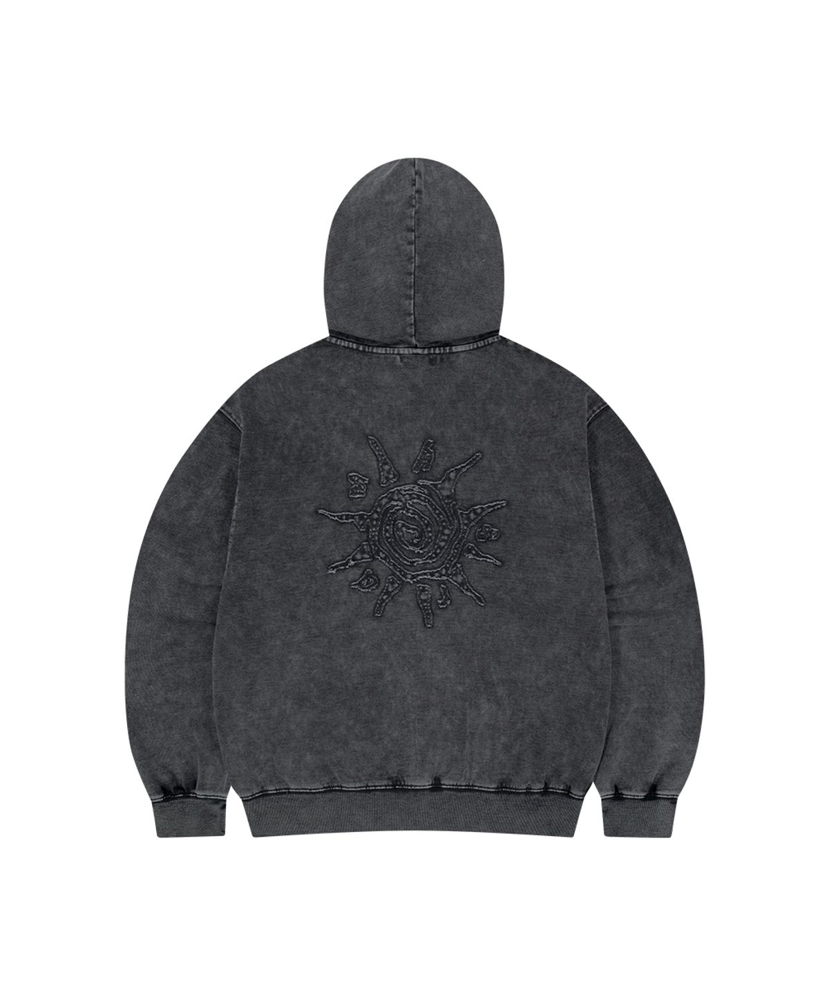 마하그리드(MAHAGRID) WASHED SOLAR APPLIQUE ZIP UP HOODIE CHARCOAL(MG2GSFM481A)