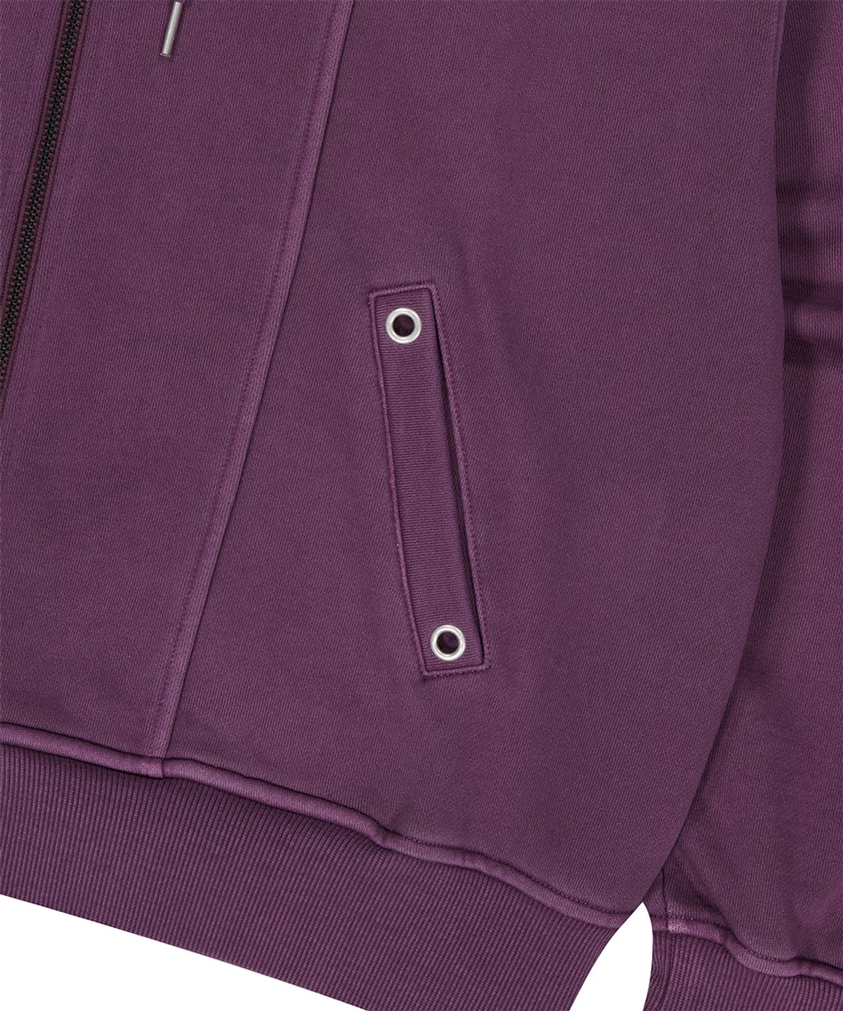 마하그리드(MAHAGRID) PIGMENT STRIPE MIXED ZIP UP HOODIE PURPLE(MG2FFFM492A)