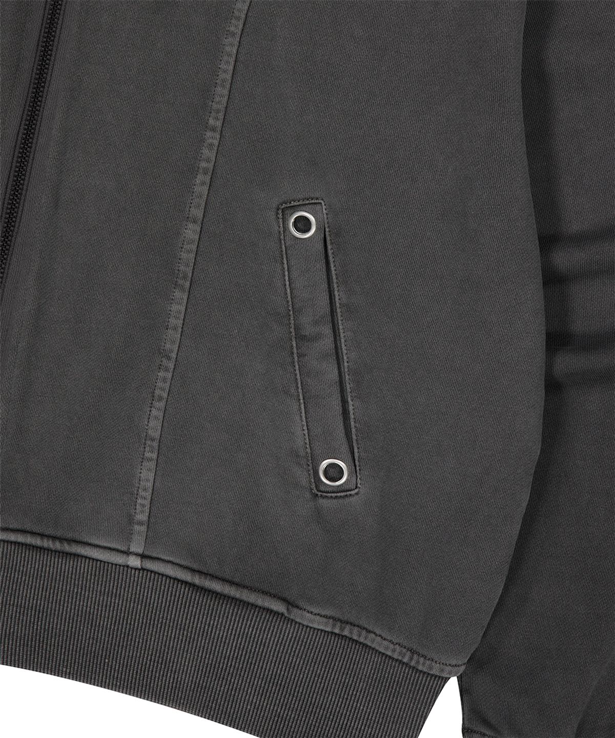 마하그리드(MAHAGRID) PIGMENT STRIPE MIXED ZIP UP HOODIE CHARCOAL(MG2FFFM492A)