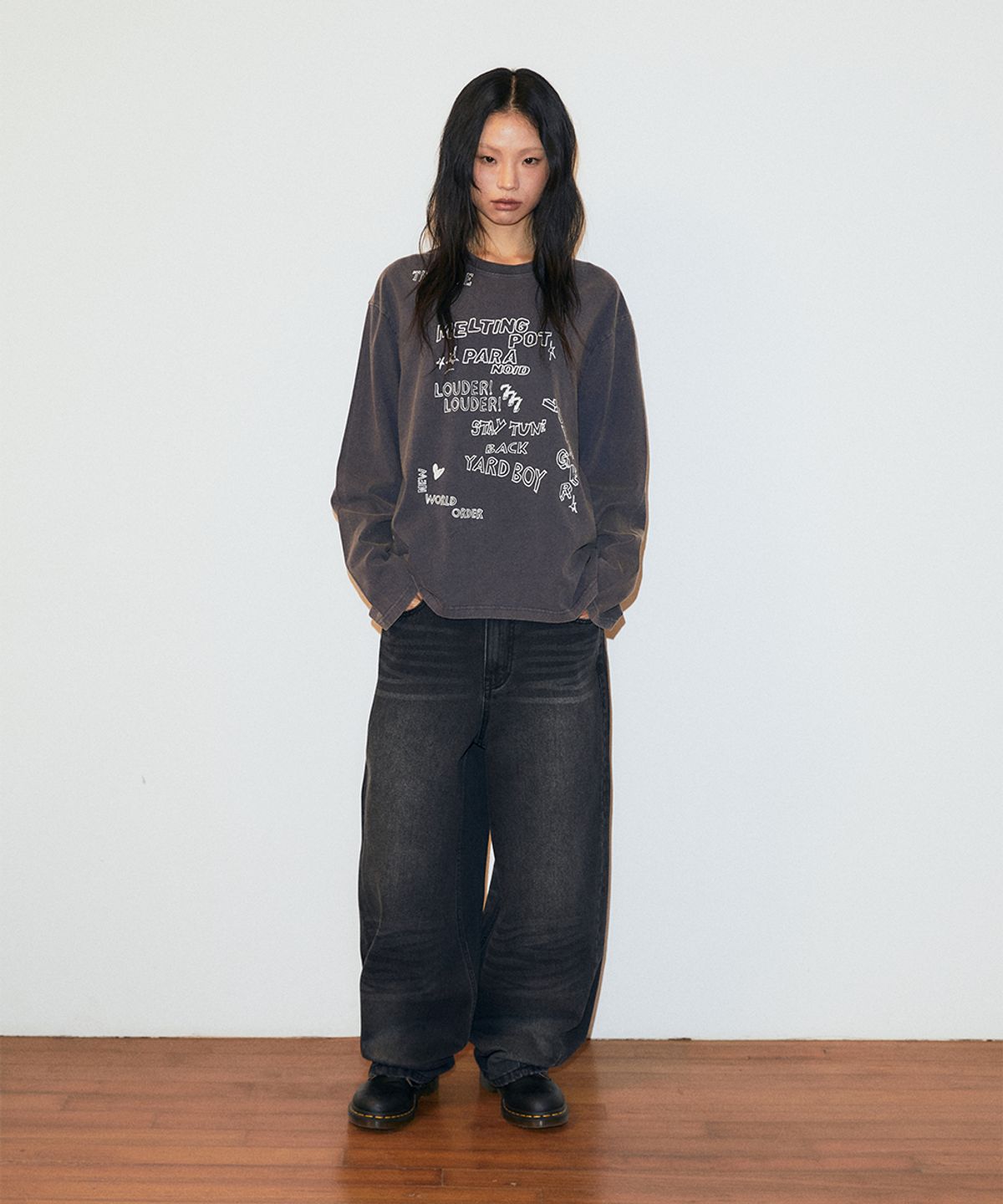 마하그리드(MAHAGRID) WASHED 10YEARS LS TEE BLACK(MG2GSMT565A)
