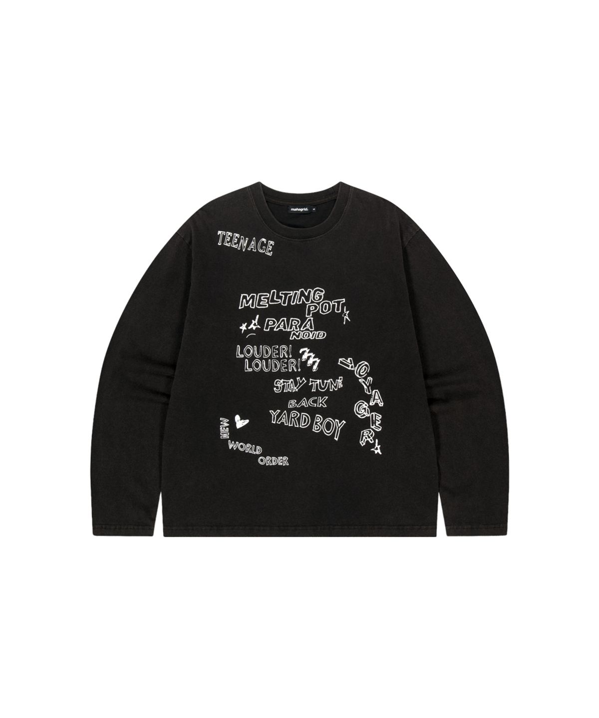 마하그리드(MAHAGRID) WASHED 10YEARS LS TEE BLACK(MG2GSMT565A)