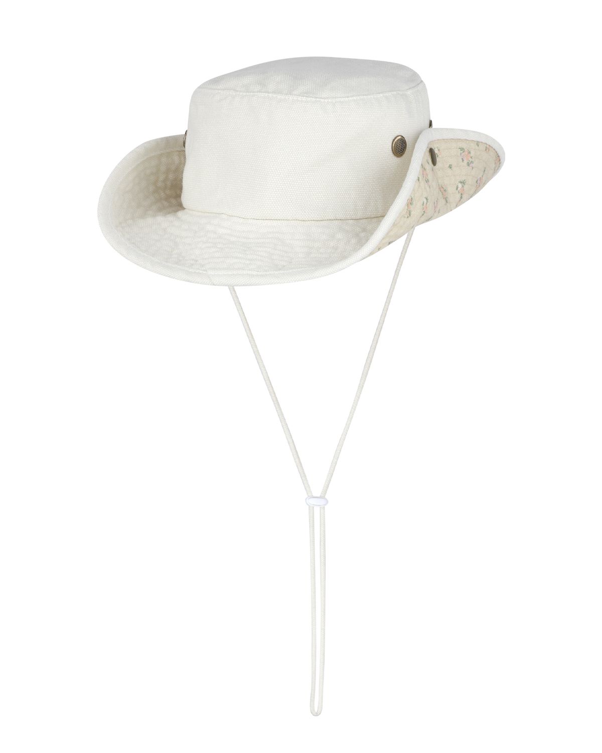 더뮤지엄비지터(THEMUSEUMVISITOR) FLORAL SAFARI HAT (IVORY)