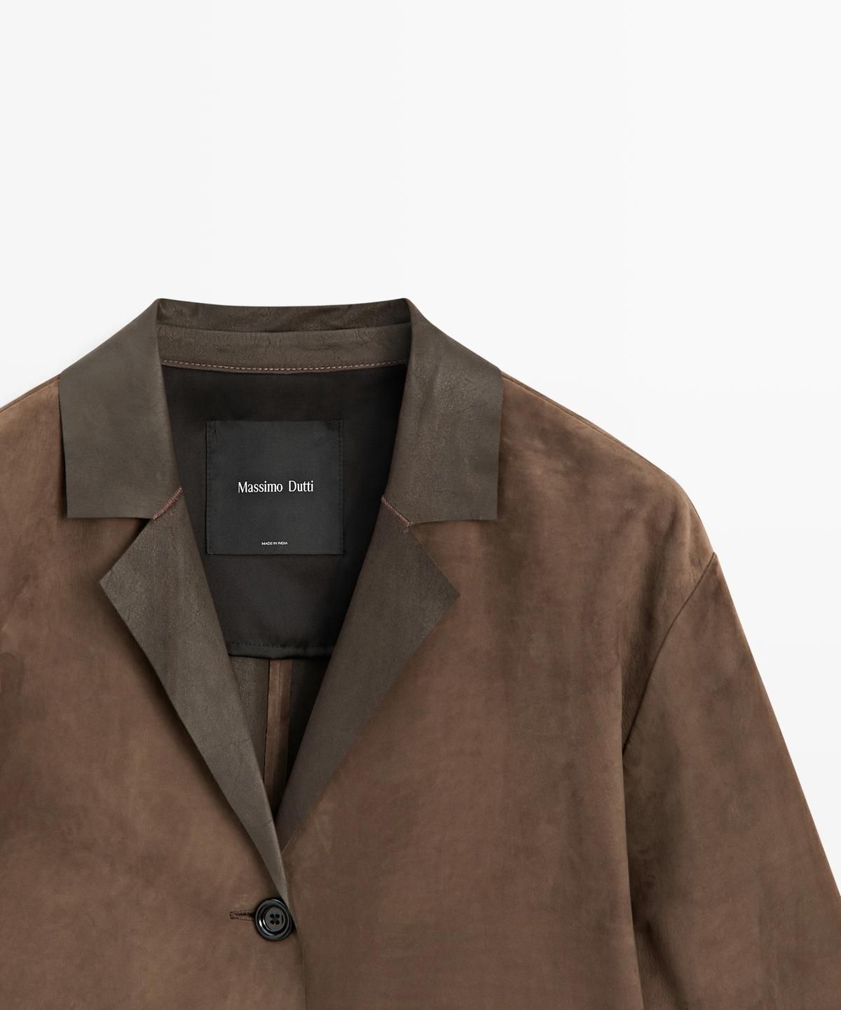마시모두띠(MASSIMO DUTTI) 스웨이드 레더 롱 코트