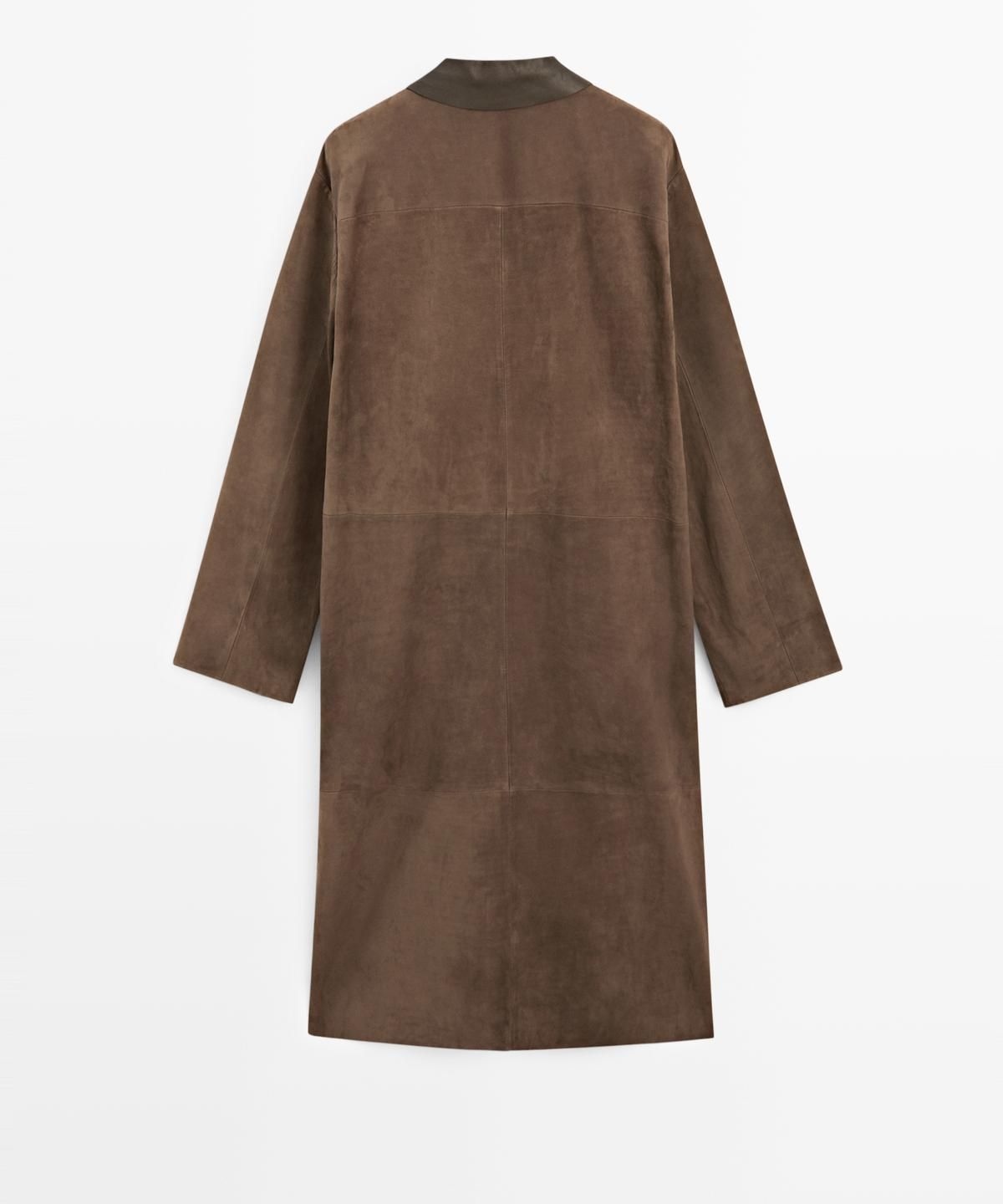 마시모두띠(MASSIMO DUTTI) 스웨이드 레더 롱 코트