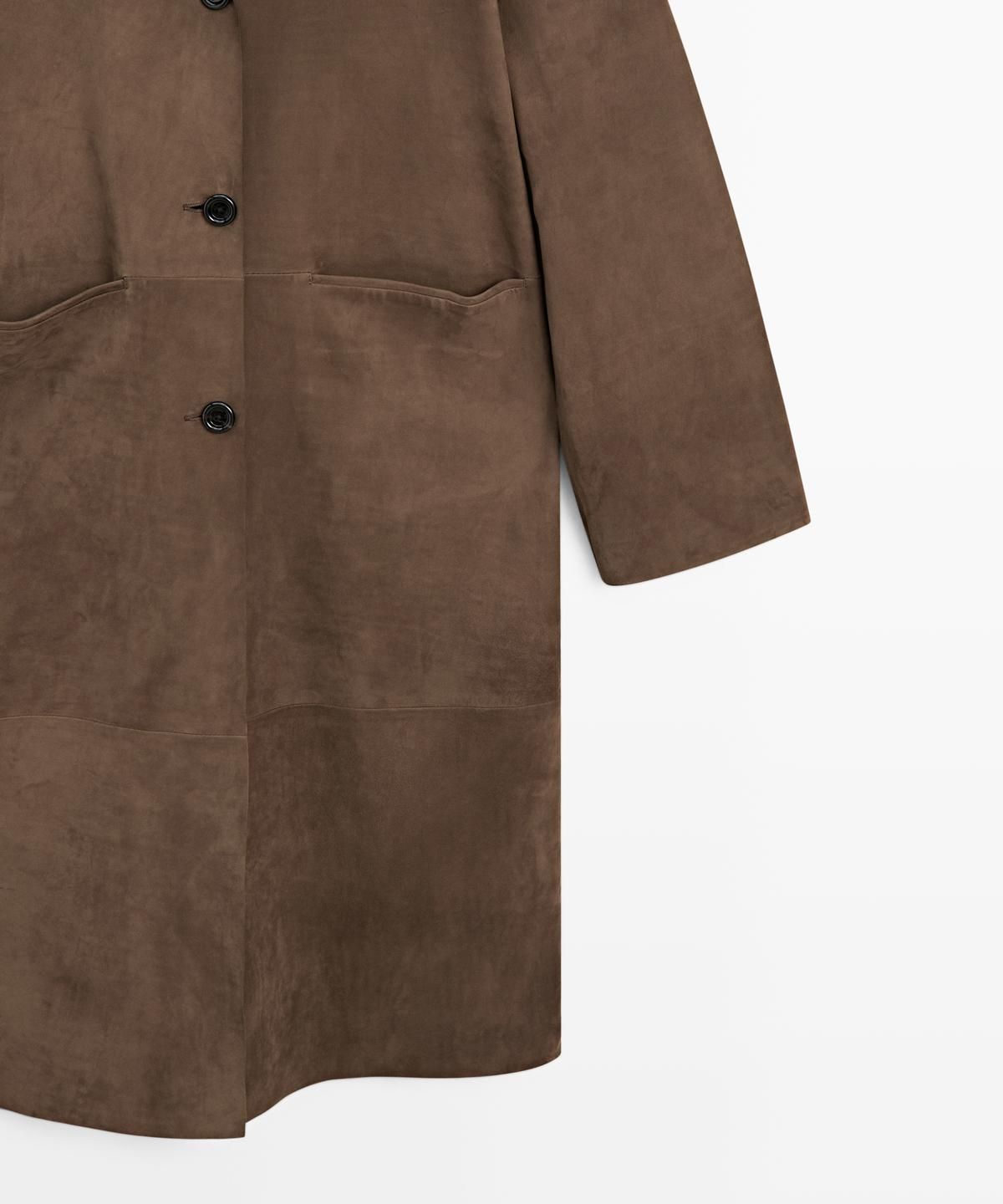 마시모두띠(MASSIMO DUTTI) 스웨이드 레더 롱 코트