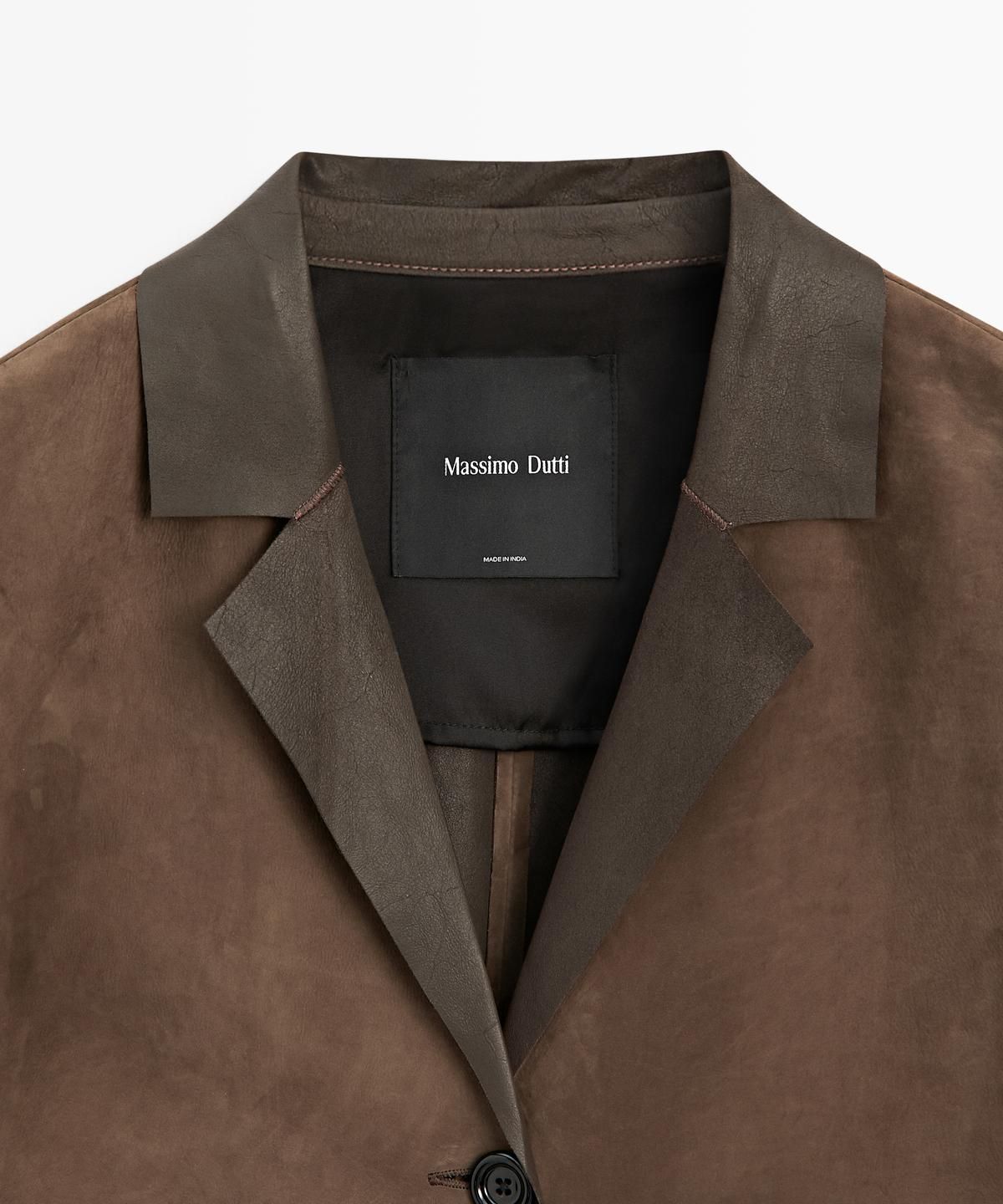 마시모두띠(MASSIMO DUTTI) 스웨이드 레더 롱 코트