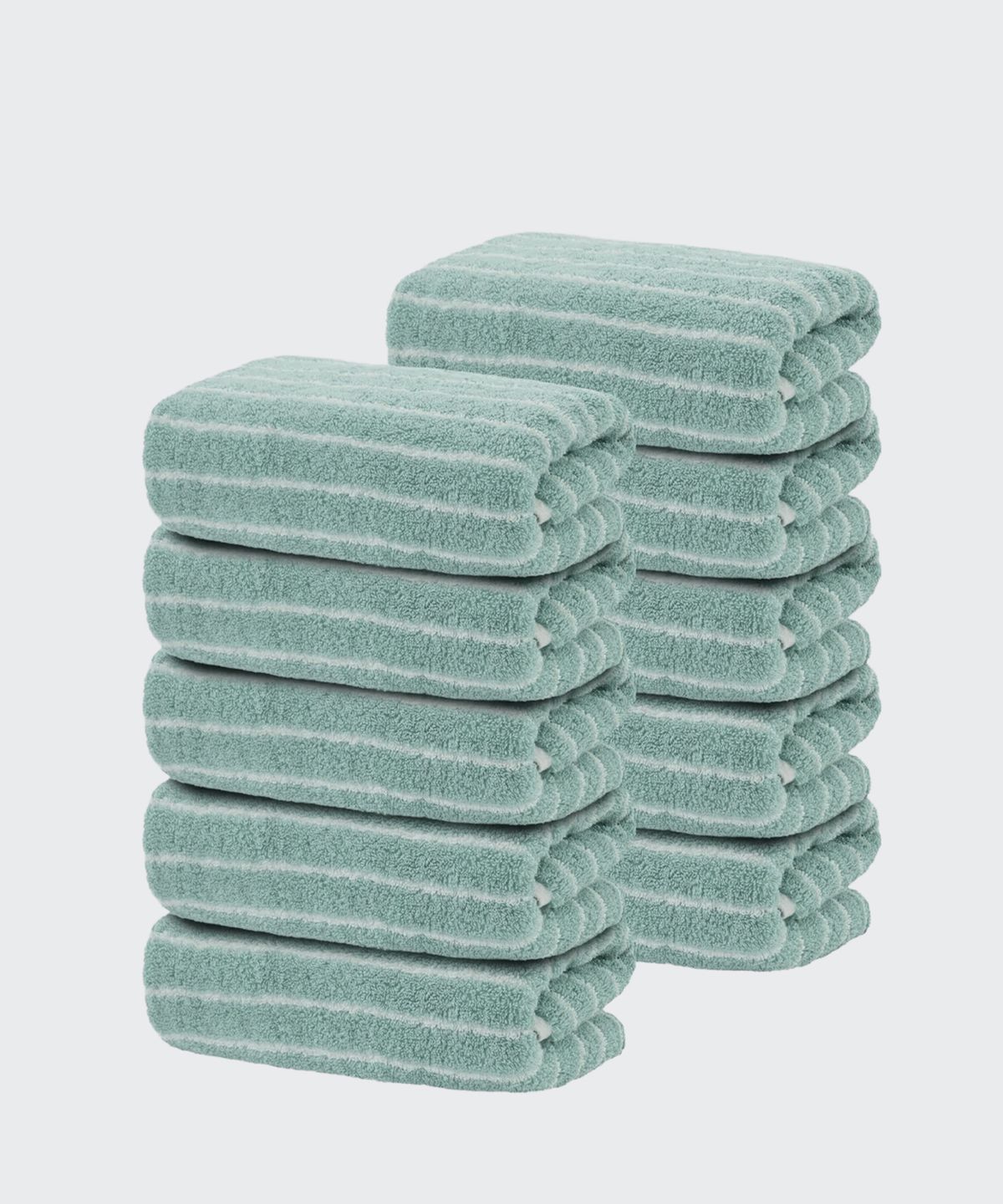 무신사 스탠다드 홈 & 프로덕트(MUSINSA STANDARD HOME & PRODUCTS) 40수 200g 호텔 수건 10팩 [세이지그린 스트라이프]
