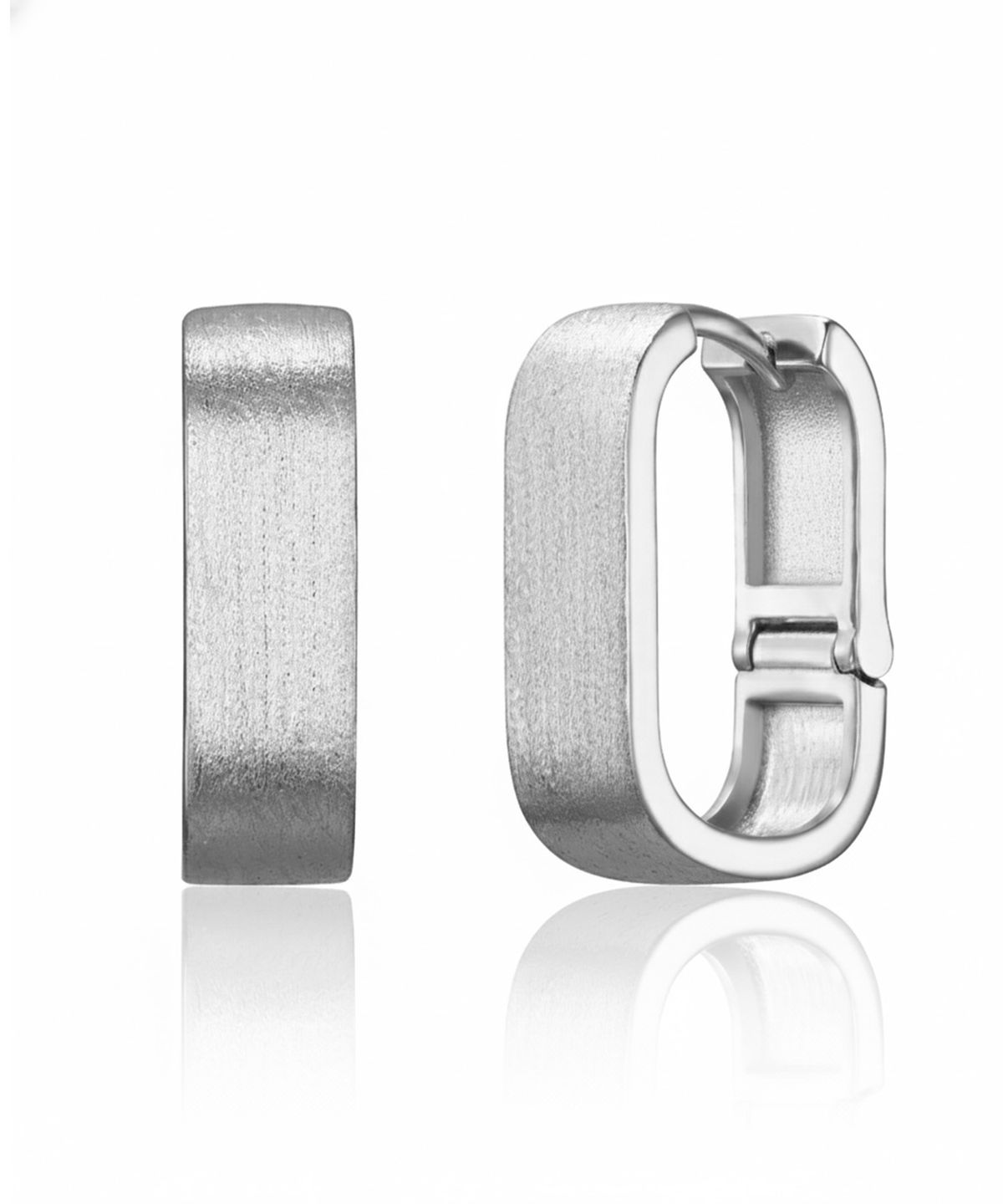 가이거주얼리(GEIGERJEWELRY) 모던 매트 스퀘어 원터치 귀걸이 GISVEE167 (실버925 PIN)