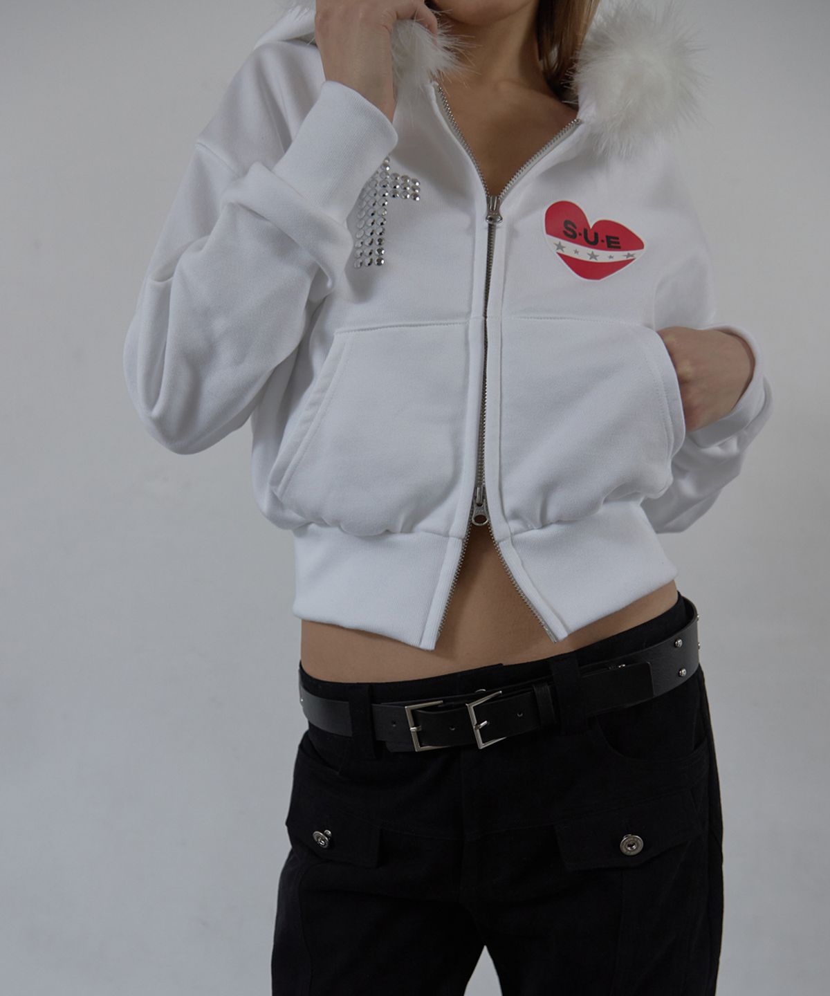 셋업이엑스이(SETUP-EXE) TWO BUCKLE RING BELT / BLACK