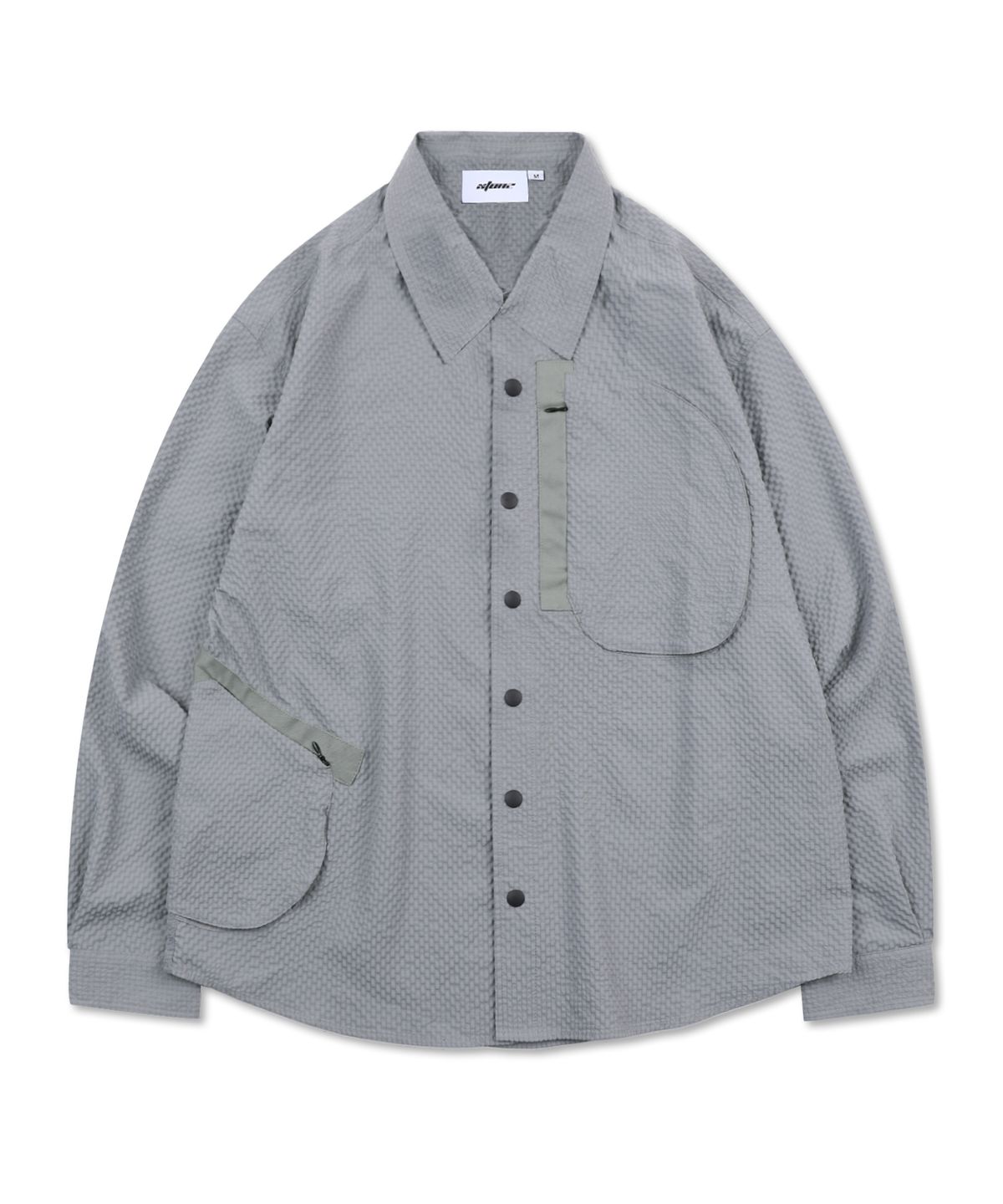 엑스톤즈(XTONZ) XTS040 유틸리티 깅엄 체크 셔츠 (LIGHT GRAY)