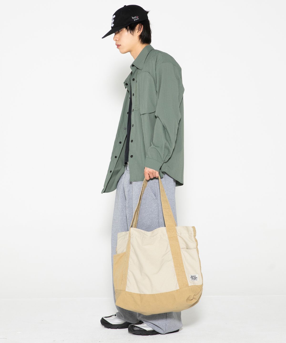 엑스톤즈(XTONZ) XTA108 립스탑 코튼 워싱 토트 백 (BEIGE)