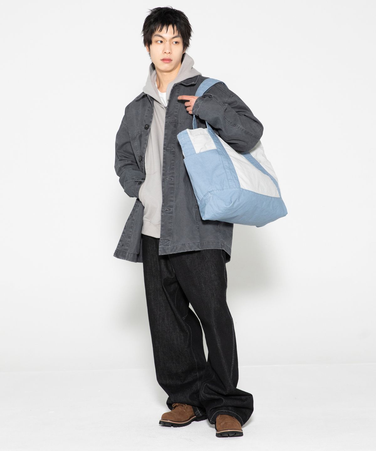 엑스톤즈(XTONZ) XTA108 립스탑 코튼 워싱 토트 백 (BLUE)