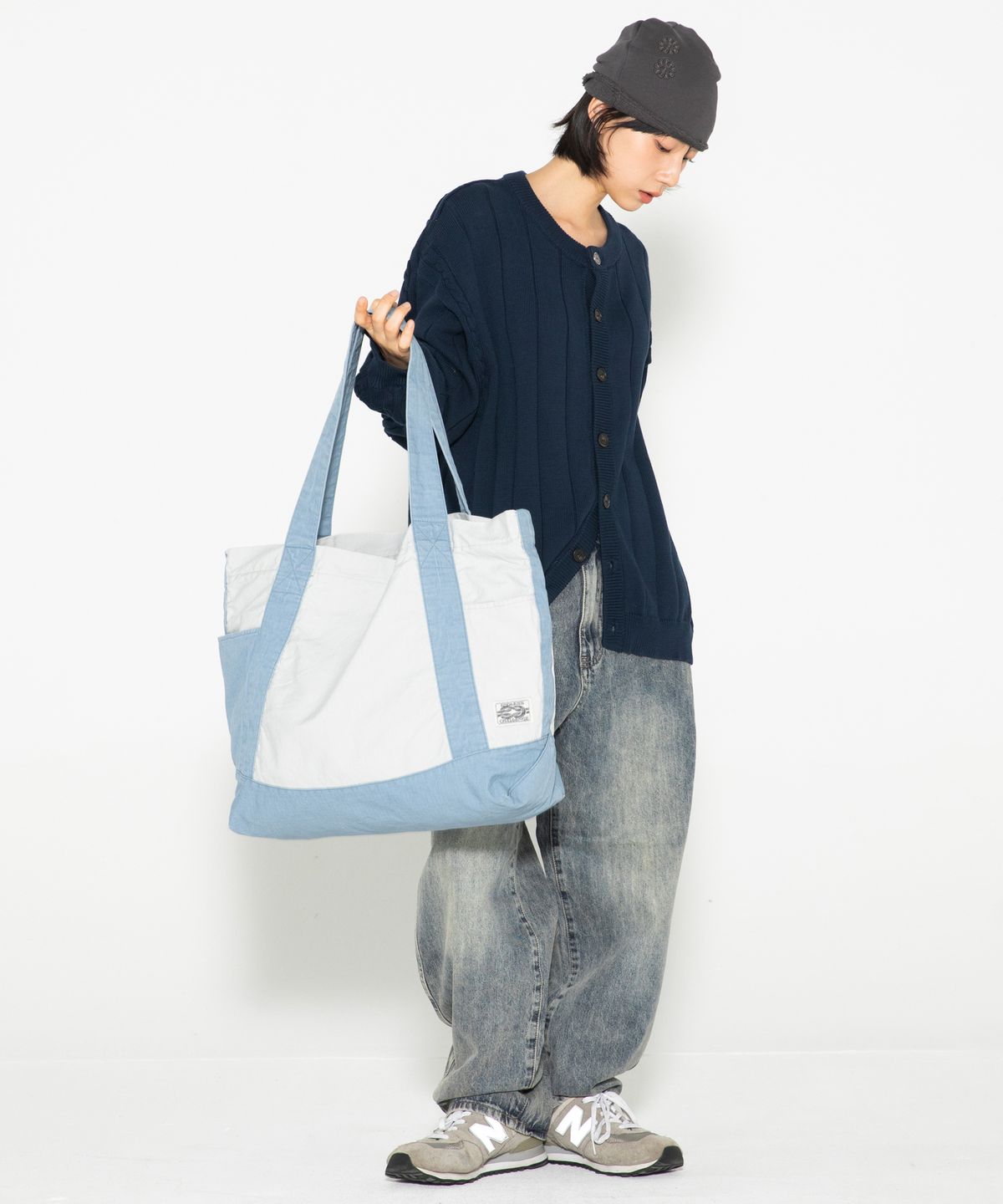 엑스톤즈(XTONZ) XTA108 립스탑 코튼 워싱 토트 백 (BLUE)