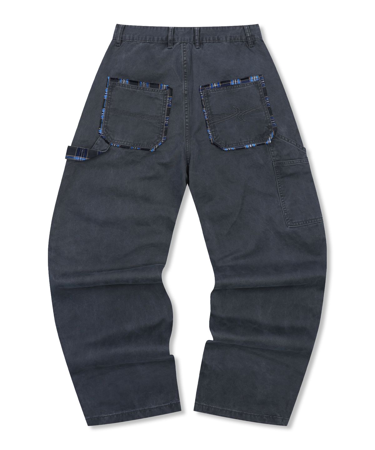 엑스톤즈(XTONZ) XP308 체크 카펜터 워싱 코튼 팬츠 (CHARCOAL)