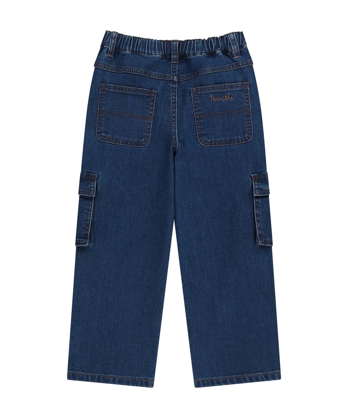 마리떼 키즈(MARITHÉ KIDS) KIDS STRAIGHT CARGO DENIM PANTS blue